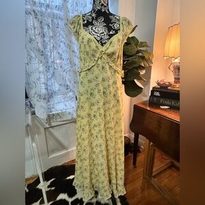 Max Studio Light Yellow Floral Maxi Dress